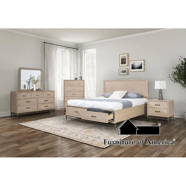 FM7369AK-P  Sandnes Queen Bed in Natural Oak