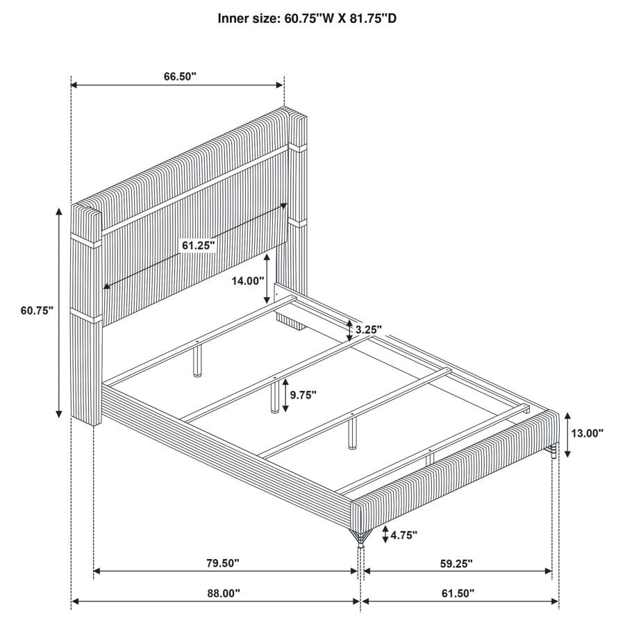 Lucia Wing Back 3-PC Queen Bedroom Set