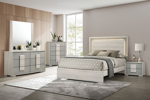 FM7201WH LINCOLT Queen Bed with LED