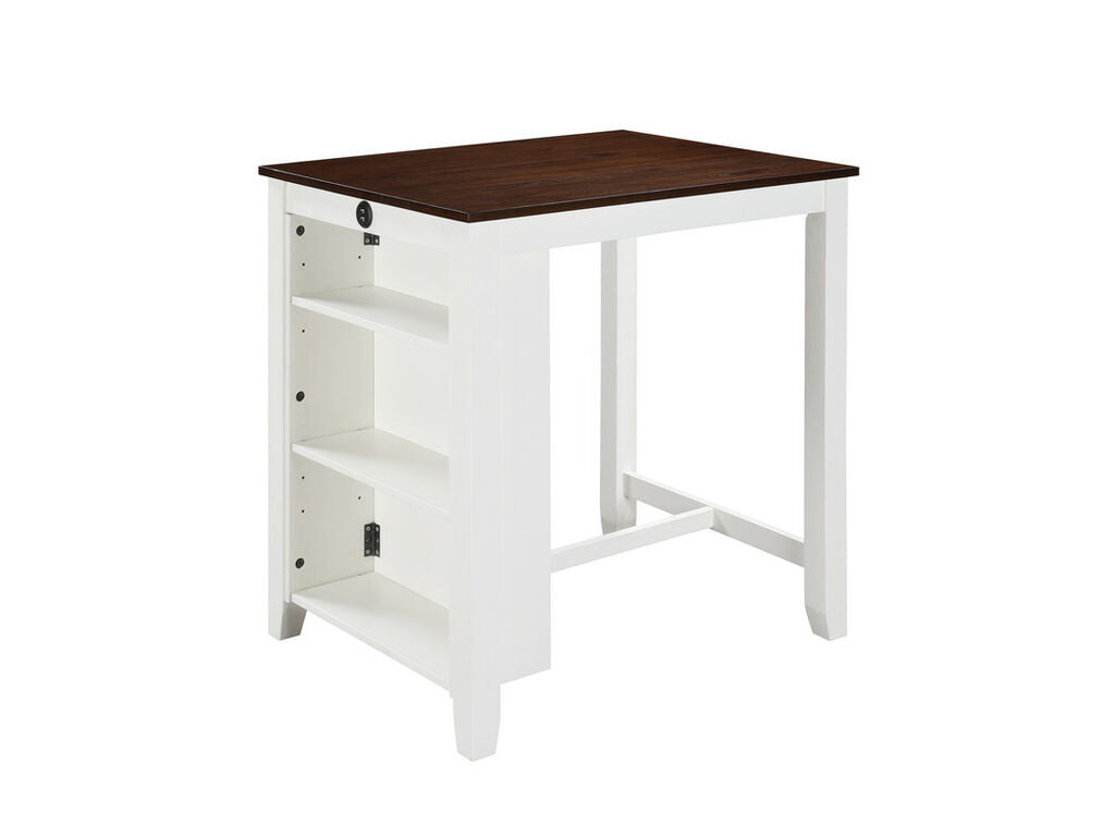 1076-Graham 36W 3-Piece Counter Height Dining Set with Shelves