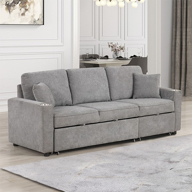 FM6965GY-SF-PK Kendal Sofa Sectional with Pull Out Bed- Grey
