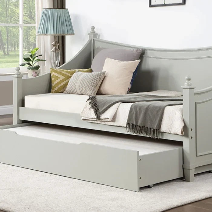 CM1477GY-BED Lycoris Twin Daybed &Trundle with Convertible Drawer