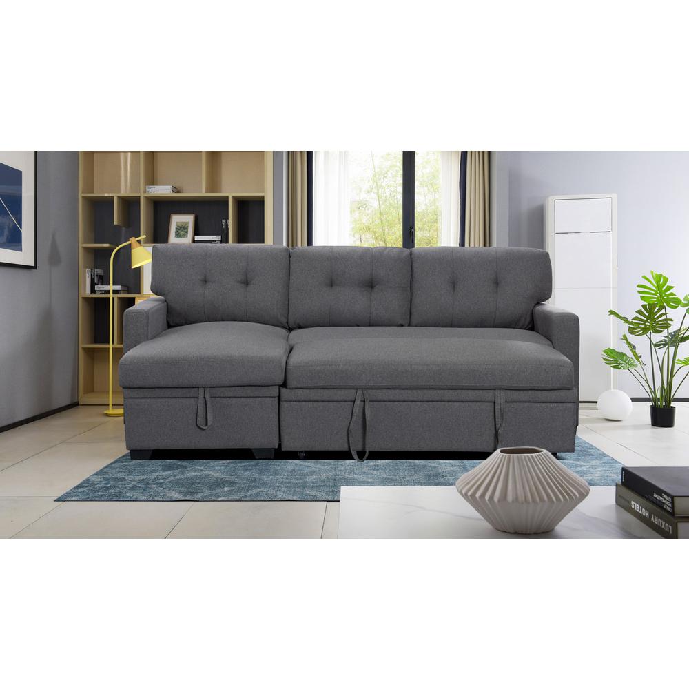 Manhattan Sleeper Sectional with Storage - Grey