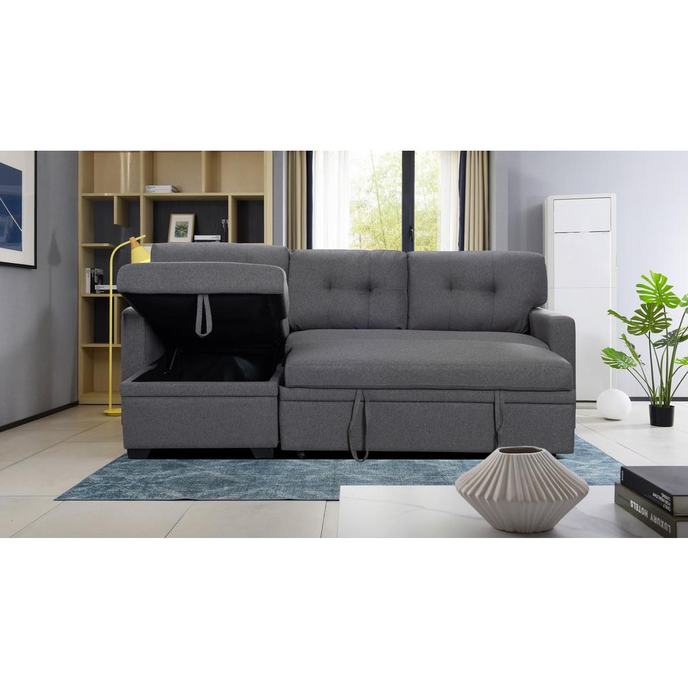 Manhattan Sleeper Sectional with Storage - Grey
