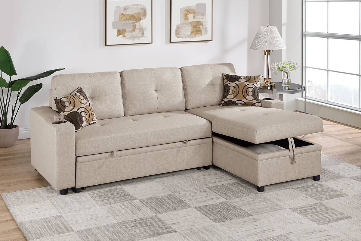 F8538 Reversible Convertible Sectional with Storage