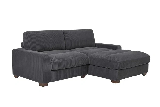 Wade Cloud 90 W Sectional- Grey Corduroy