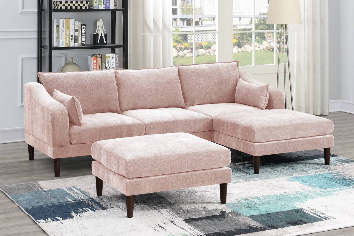 Loran Cloud 4-Pc Modular Sectional - Blush
