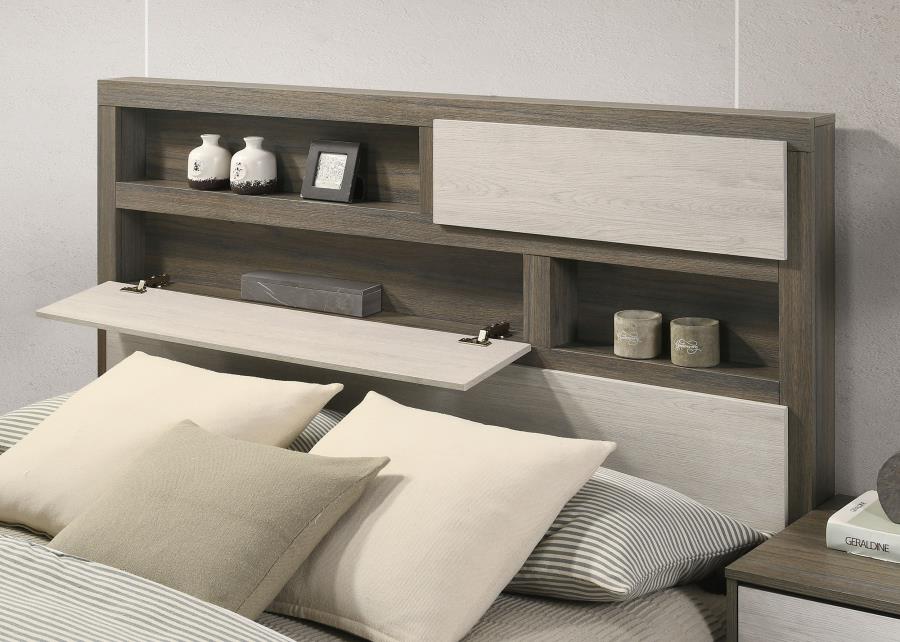 224981Q-S4 Fenwick 4-piece Queen Platform Bedroom Set Grey Oak