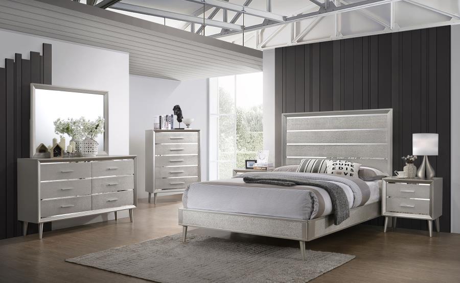 Ramon Queen Panel Bedroom Set Metallic - Sterling