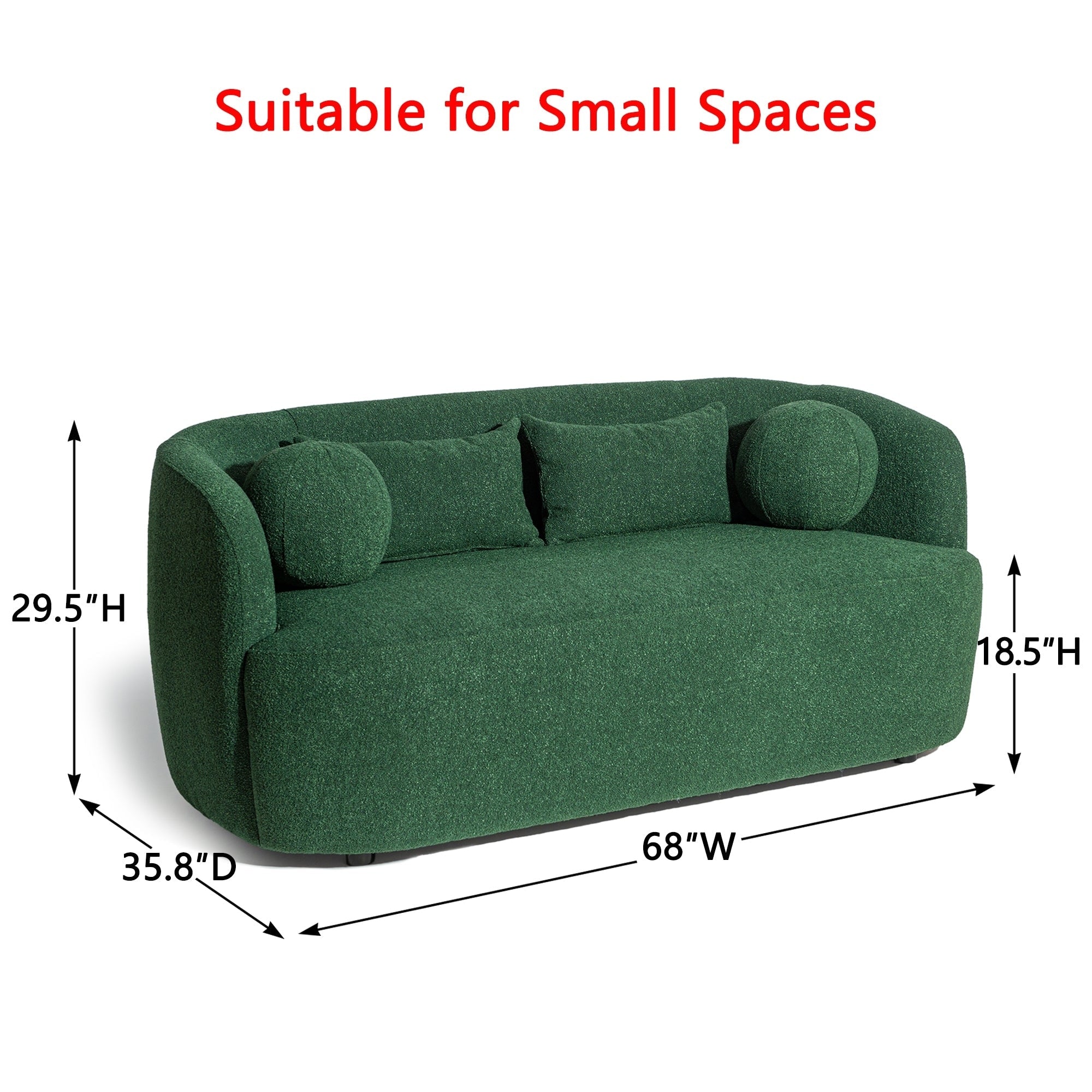 Causeuse 2 places rembourrée KINWELL Boucle avec coussins