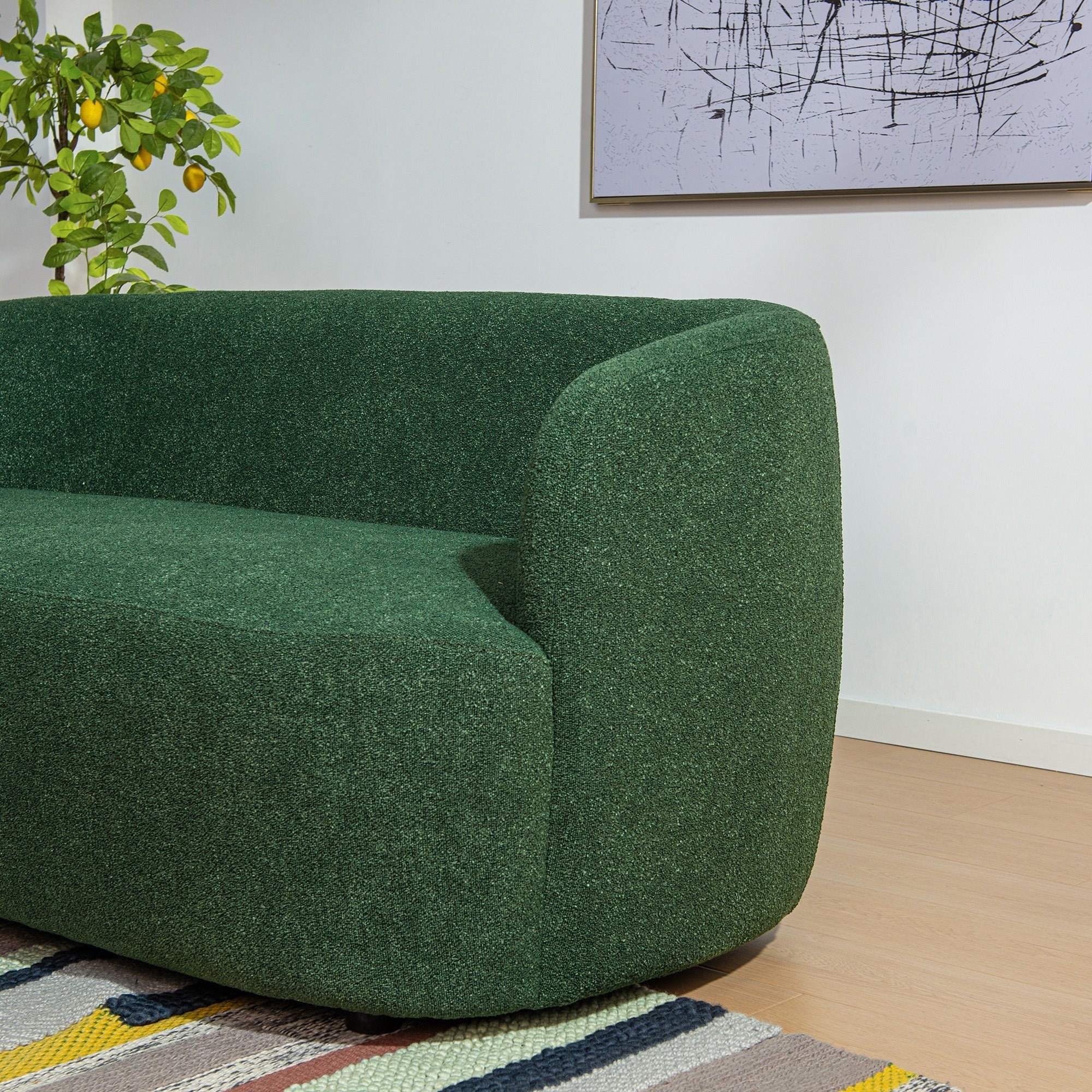Causeuse 2 places rembourrée KINWELL Boucle avec coussins