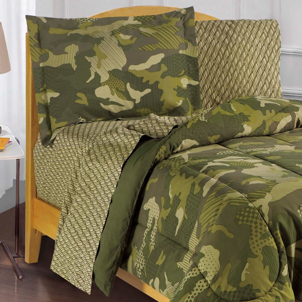 Parure de lit 5 pièces Dream Factory Geo Camo avec draps