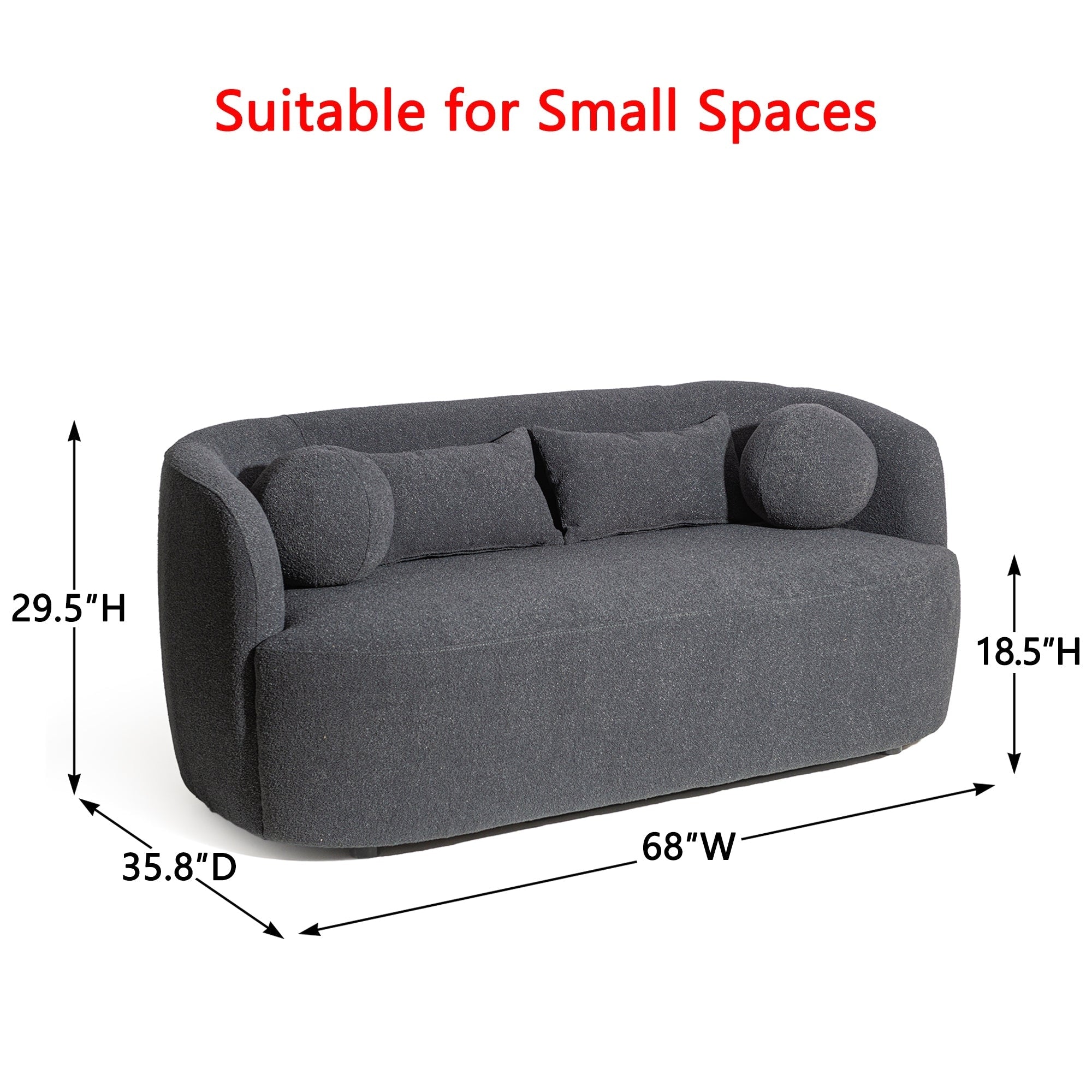 Causeuse 2 places rembourrée KINWELL Boucle avec coussins