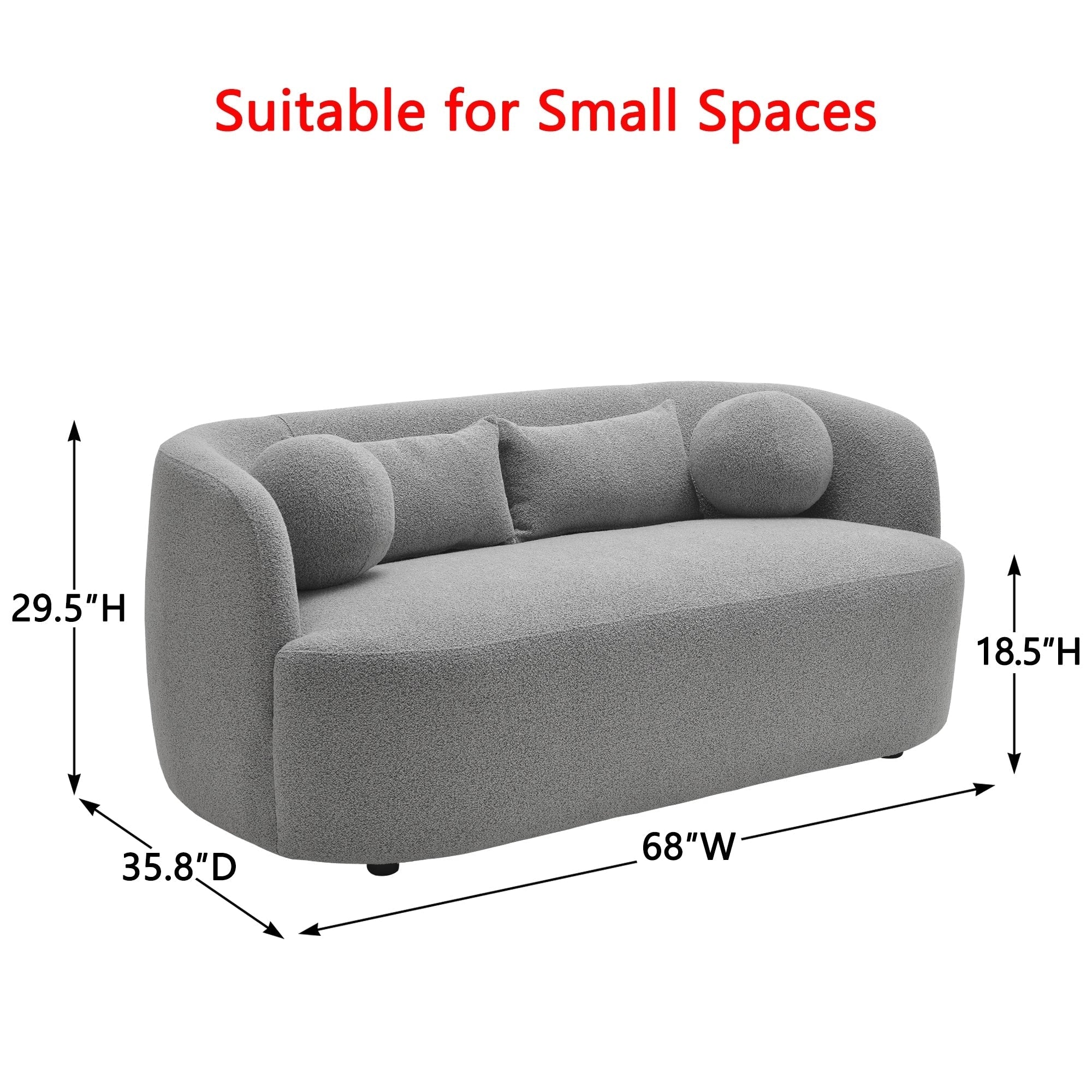 Causeuse 2 places rembourrée KINWELL Boucle avec coussins