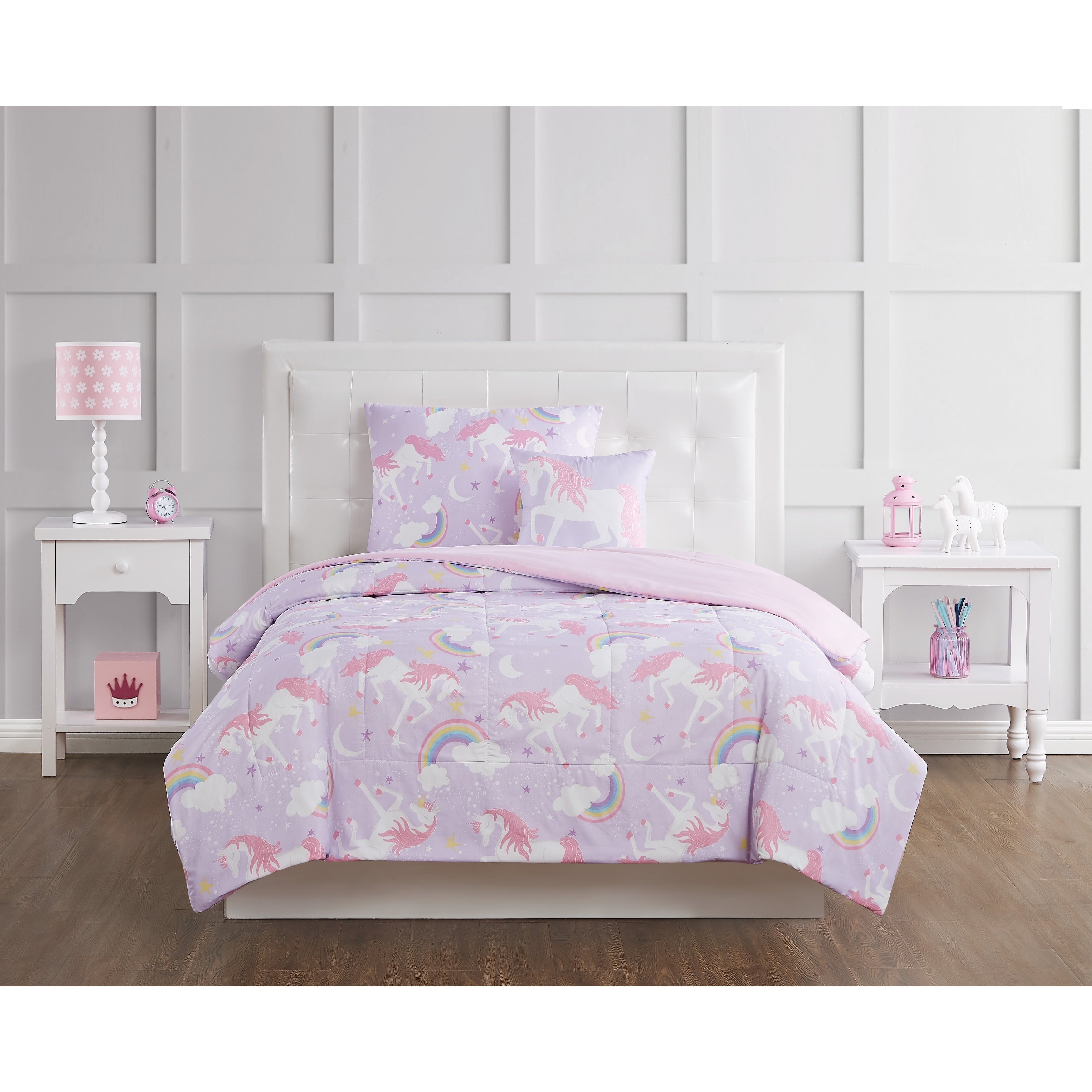 Ensemble de couette 4 pièces Myrica Licorne et Arc-en-ciel Porch &amp; Den