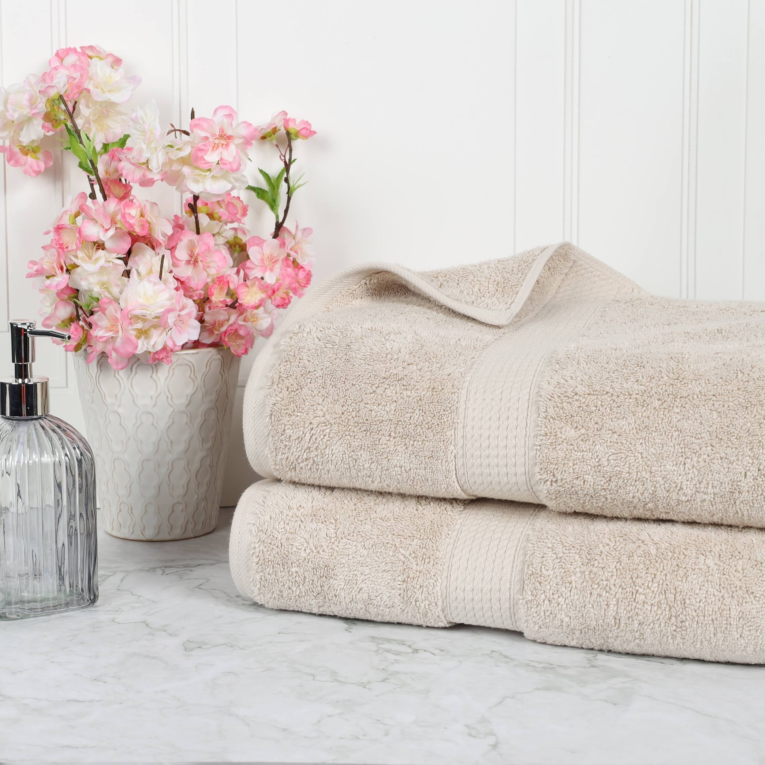 Lot de 2 draps de bain épais en coton égyptien de qualité supérieure